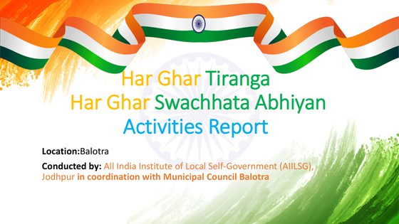 Cover of Har Ghar Tiranga — Activities Report